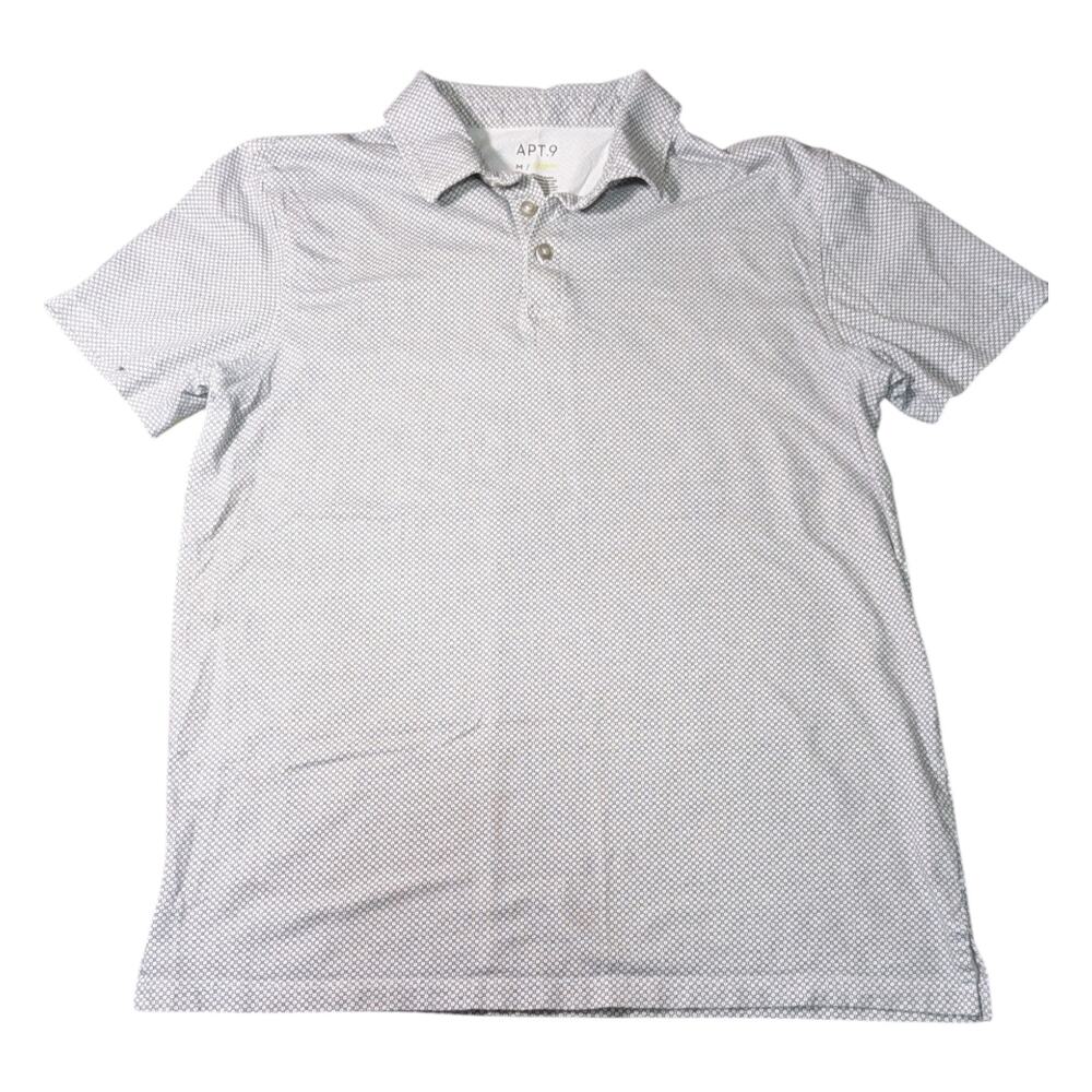 Men's Apt.9 Premier Flex Grey Collar Shirt Size M All-Over Print Design